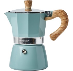 CAFFETTIERA AZZURRA MANICO NATURALE 3 TAZZE CAFFE' BRANDANI
