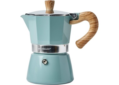CAFFETTIERA AZZURRA MANICO NATURALE 3 TAZZE CAFFE' BRANDANI