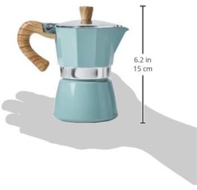 BLUE COFFEE POT NATURAL HANDLE 3 COFFEE CUPS BRANDANI BLUE COFFEE POT NATURAL HANDLE 3 COFFEE CUPS BRANDANI