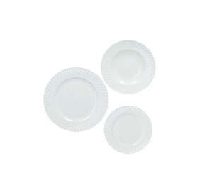 TABLE PLATE SET 18PCS CANETE' WHITE PORCELAIN BRANDANI