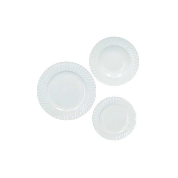 SET PIATTI DA TAVOLA 18PZ CANETE' PORCELLANA BIANCA BRANDANI SET PIATTI DA TAVOLA 18PZ CANETE' PORCELLANA BIANCA BRANDANI