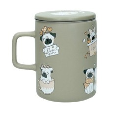 INFUSION MUG DOGS WITH GREEN PORCELAIN LID INFUSION MUG DOGS WITH GREEN PORCELAIN LID