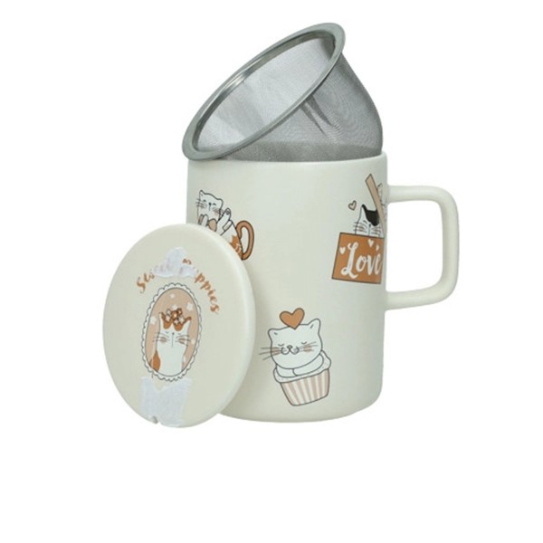 INFUSION MUG CATS WITH WHITE PORCELAIN LID INFUSION MUG CATS WITH WHITE PORCELAIN LID
