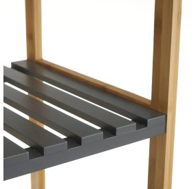CORNER SHELVING UNIT 3 SHELVES WOOD AND BAMBOO H.80cm