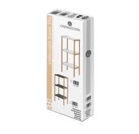 SCAFFALATURA ANGOLIERA 3 RIPIANI LEGNO E BAMBU' H.80cm SCAFFALATURA ANGOLIERA 3 RIPIANI LEGNO E BAMBU' H.80cm