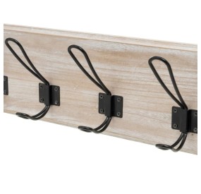 APPENDIABITI DA PARETE IN LEGNO BIANCO GANCI METALLO NERO