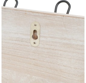 WHITE WOOD WALL COAT HANGER BLACK METAL HOOKS WHITE WOOD WALL COAT HANGER BLACK METAL HOOKS
