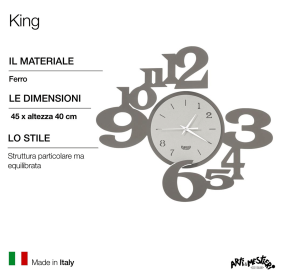 OROLOGIO PARETE KING ARTI E MESTIERI COLORE FANGO 45x40CM