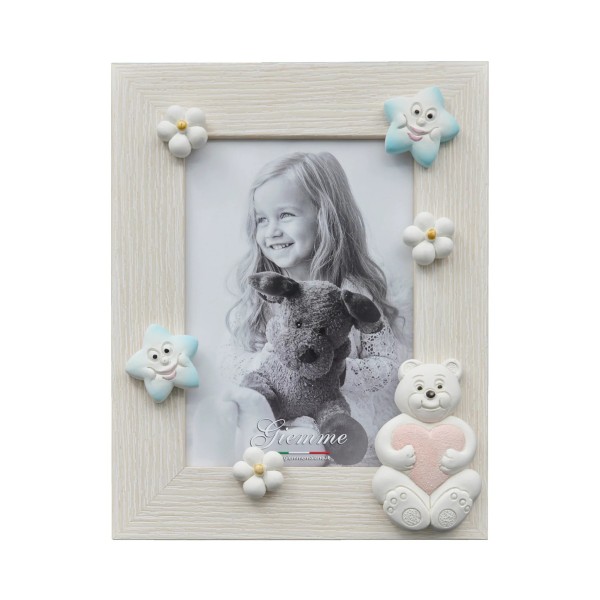 CORNICE PORTA FOTO LEGNO BIANCO ORSO CUORE ROSA CORNICE PORTA FOTO LEGNO BIANCO ORSO CUORE ROSA