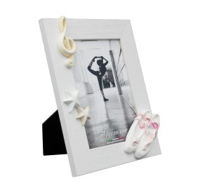 CORNICE PORTA FOTO LEGNO BIANCO SCARPINE BALLERINA