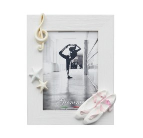 WHITE WOOD PHOTO FRAME BALLERINA SHOES