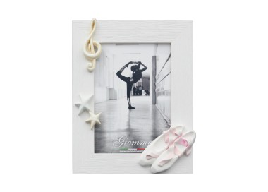 WHITE WOOD PHOTO FRAME BALLERINA SHOES