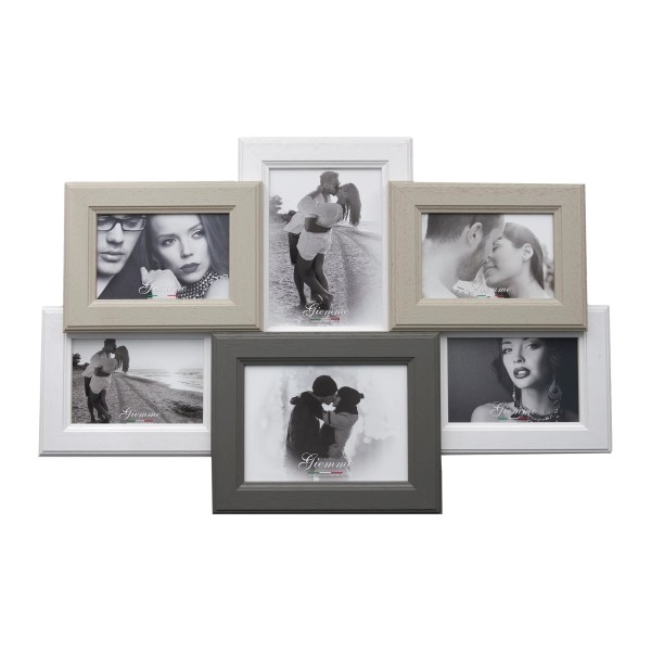 CORNICE PORTA FOTO MULTIPLO DA PARETE IN LEGNO 61x40cm CORNICE PORTA FOTO MULTIPLO DA PARETE IN LEGNO 61x40cm