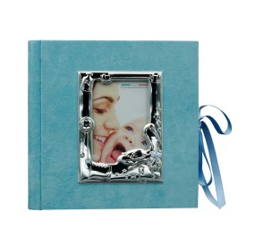 PHOTO ALBUM BIRTH BABY FIRST MONTHS BLUE 22 PICTURE