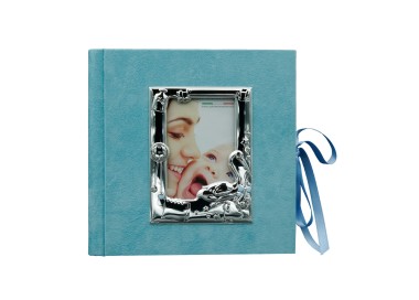 PHOTO ALBUM BIRTH BABY FIRST MONTHS BLUE 22 PICTURE