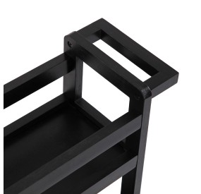 CARRELLO MOBILE BAGNO \ CUCINA CON RUOTE LEGNO NERO