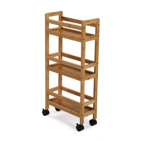 CARRELLO MOBILE BAGNO \ CUCINA CON RUOTE LEGNO NATURALE