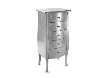 CAGLIARI CHEST OF 5 DRAWERS SILVER 48x36CM H100CM VERSA