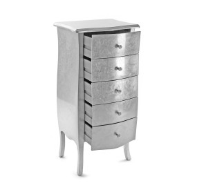 CASSETTIERA CAGLIARI 5 CASSETTI ARGENTO 48x36CM H100CM VERSA