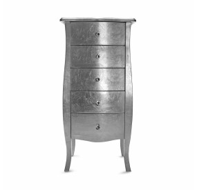CAGLIARI CHEST OF 5 DRAWERS SILVER 48x36CM H100CM VERSA CAGLIARI CHEST OF 5 DRAWERS SILVER 48x36CM H100CM VERSA