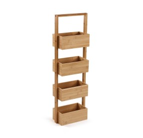 MOBILE SHELF BATHROOM / BEDROOMS 4 SHELVES IN NATURAL WOOD
