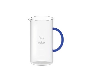 CARAFFA IN VETRO BOROSILICATO CON MANICO BLU 1,3LT