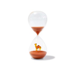 HOURGLASS IN BOROSILICATE GLASS WITH INTERNAL SUBJECT