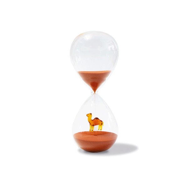 HOURGLASS IN BOROSILICATE GLASS WITH INTERNAL SUBJECT