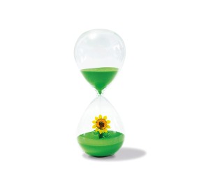 HOURGLASS IN BOROSILICATE GLASS WITH INTERNAL SUBJECT