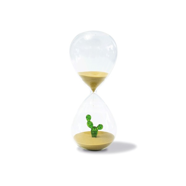 HOURGLASS IN BOROSILICATE GLASS WITH INTERNAL SUBJECT