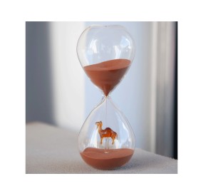 HOURGLASS IN BOROSILICATE GLASS WITH INTERNAL SUBJECT