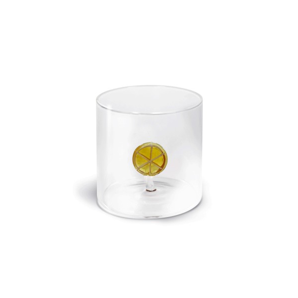 BOROSILICATE GLASS GLASS WITH INTERNAL SUBJECT - ORANGE