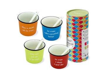 SET OF 4 PORCELAIN ICE CREAM CUPS