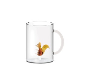 BOROSILICATE GLASS MUG WITH INTERNAL SUBJECT - SQUIRREL