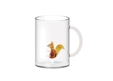 BOROSILICATE GLASS MUG WITH INTERNAL SUBJECT - SQUIRREL