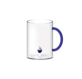 BOROSILICATE GLASS MUG WITH INTERNAL SUBJECT - CUPCAKE