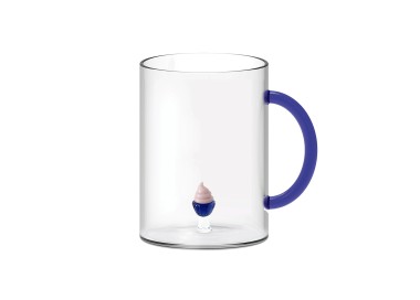 BOROSILICATE GLASS MUG WITH INTERNAL SUBJECT - CUPCAKE