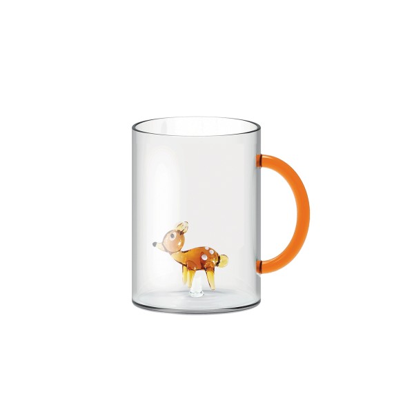 BOROSILICATE GLASS MUG WITH INTERNAL SUBJECT - DEER