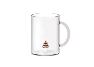 BOROSILICATE GLASS MUG WITH INTERNAL SUBJECT - CAKE