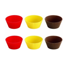 SET 6PZ PIROTTINI SILICONE PER CUPCAKES ALTA QUALITA'