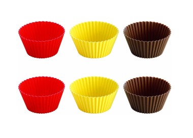 SET 6PZ PIROTTINI SILICONE PER CUPCAKES ALTA QUALITA'