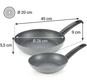 PAIR OF FRONT PANS 20CM + 26CM TESCOMA