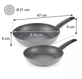 COPPIA PADELLE ANTEDERENTI 24CM + 28CM TESCOMA