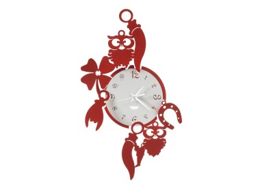 OROLOGIO PARETE GOOD LUCK ARTI E MESTIERI COLORE ROSSO 32x52CM