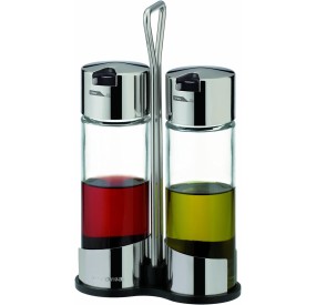 SET CONDIMENTO PORTA OLIO + ACETO ACCIAIO INOX TESCOMA