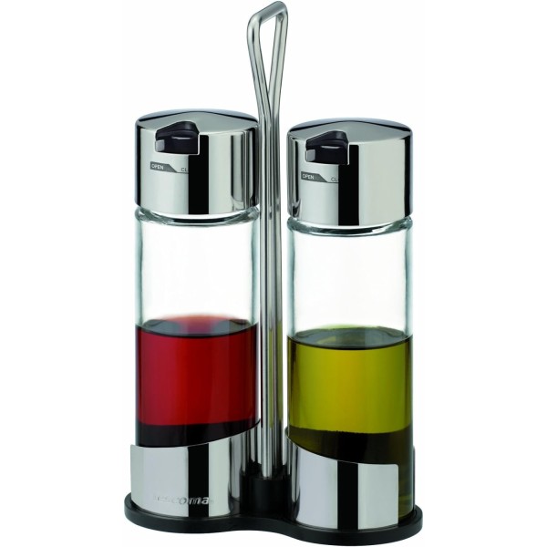 SET CONDIMENTO PORTA OLIO + ACETO ACCIAIO INOX TESCOMA