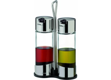 SET CONDIMENTO PORTA OLIO + ACETO ACCIAIO INOX TESCOMA