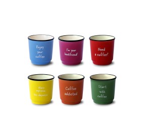 SET OF 6 NEW BONE COLORED CUPS