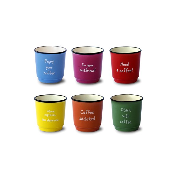 SET OF 6 NEW BONE COLORED CUPS