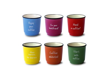 SET OF 6 NEW BONE COLORED CUPS